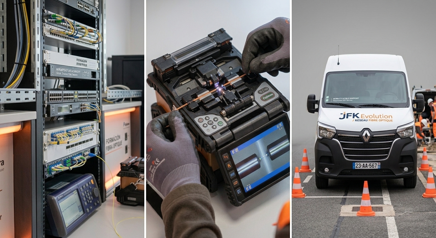 Installation fibre optique terrain